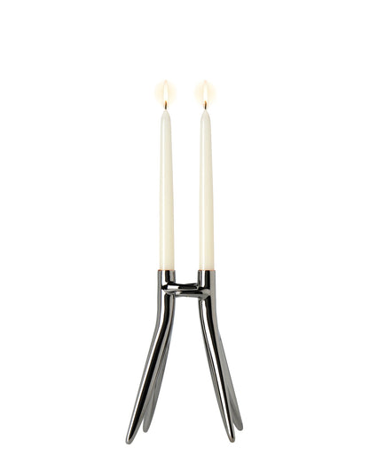 Bougeoir Abbracciaio Métal de Philippe Starck et Ambroise Maggiar - Kartell-Gris-The Woods Gallery