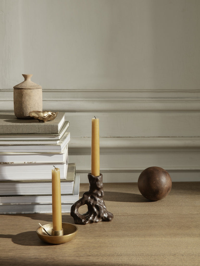Bougeoir Dito Candle Holder single - Ferm Living-Marron foncé-The Woods Gallery