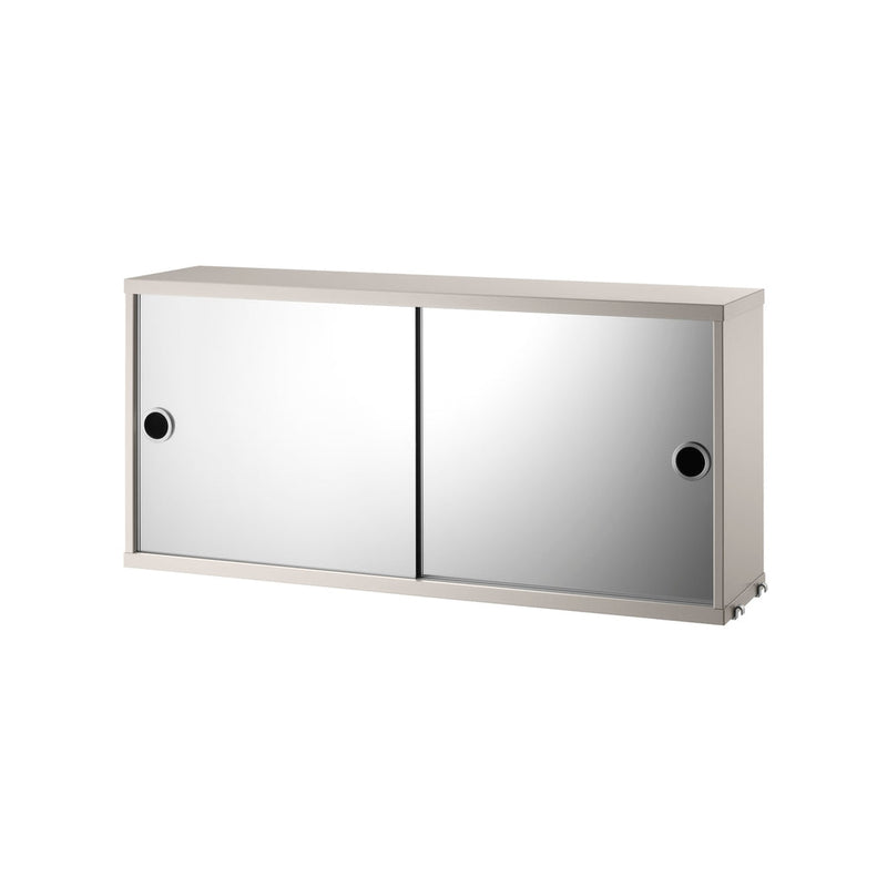 Caisson 2 portes miroirs coulissantes L 78 cm - String Furniture-Beige-The Woods Gallery