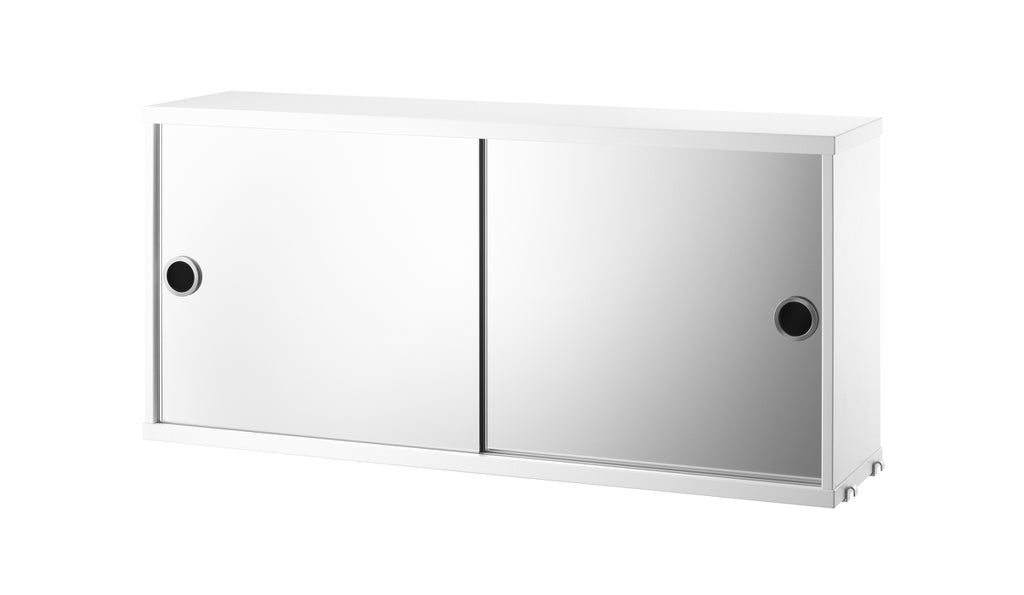 Caisson 2 portes miroirs coulissantes L 78 cm - String Furniture-Blanc-The Woods Gallery