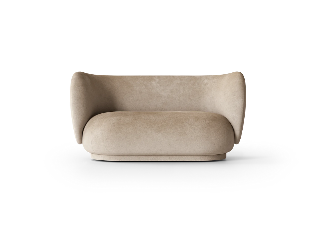 Canapé 2 places Rico Faded Velvet - Ferm Living-Beige-The Woods Gallery