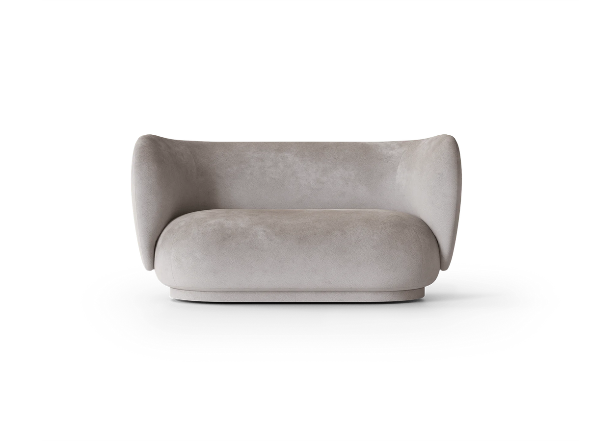 Canapé 2 places Rico Faded Velvet - Ferm Living-Gris-The Woods Gallery