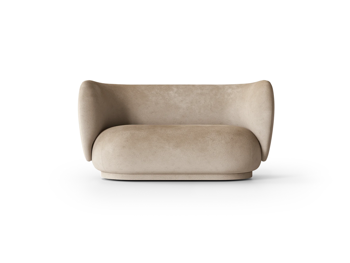 Canapé 2 places Rico Faded Velvet - Ferm Living-Sable-The Woods Gallery