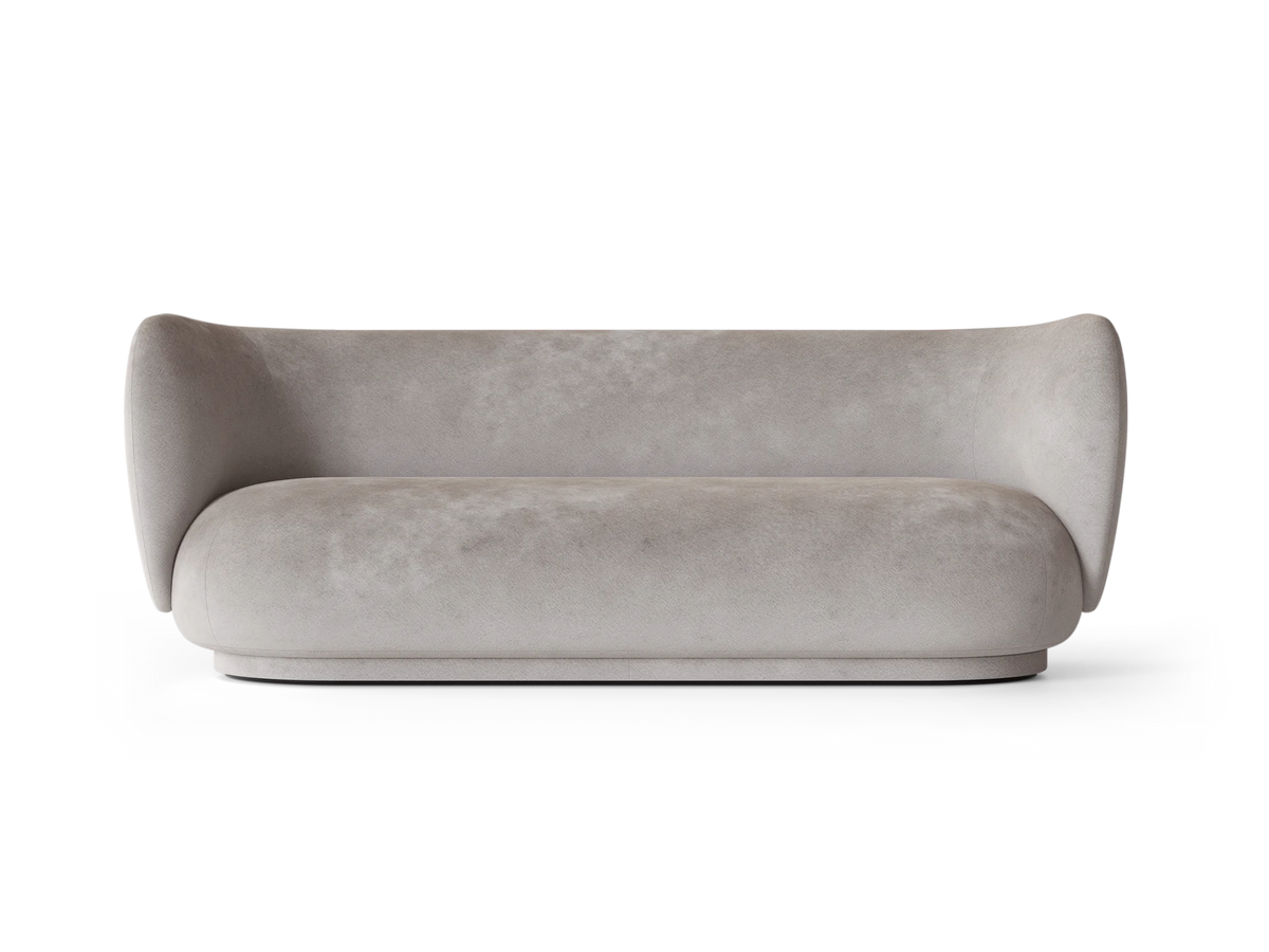 Canapé 3 places Rico Faded Velvet - Ferm Living-Gris-The Woods Gallery