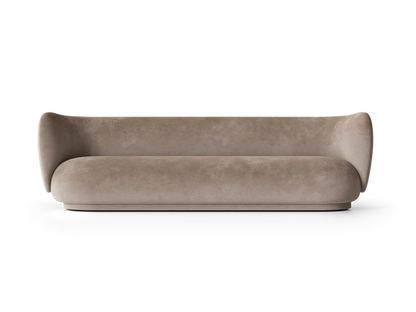 Canapé 4 places Rico Faded Velvet de Trine Andersen - Ferm Living-Beige-The Woods Gallery
