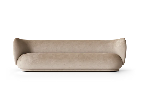 Canapé 4 places Rico Faded Velvet de Trine Andersen - Ferm Living-Gris Moyen-The Woods Gallery