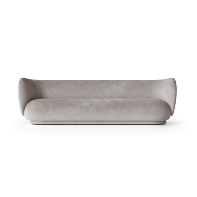 Canapé 4 places Rico Faded Velvet de Trine Andersen - Ferm Living-Gris Moyen-The Woods Gallery