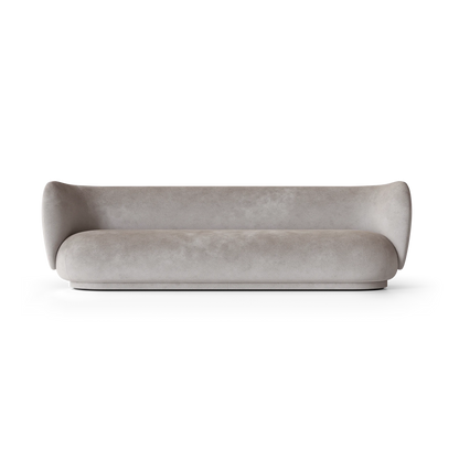 Canapé 4 places Rico Faded Velvet de Trine Andersen - Ferm Living-Gris Moyen-The Woods Gallery