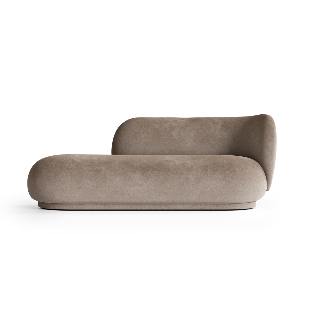 Canapé Rico Divan Faded Velvet (Right) de Trine Andersen - Ferm Living-Sable-The Woods Gallery