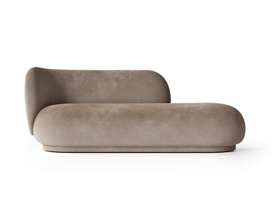 Canapé Rico Divan L Faded Velvet de Trine Andersen - Ferm Living-Beige-The Woods Gallery