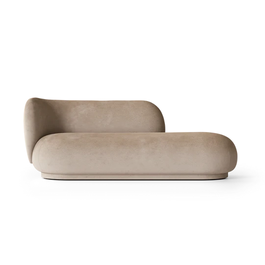 Canapé Rico Divan L Faded Velvet de Trine Andersen - Ferm Living-Beige-The Woods Gallery