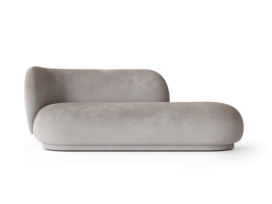 Canapé Rico Divan L Faded Velvet de Trine Andersen - Ferm Living-Gris Béton-The Woods Gallery