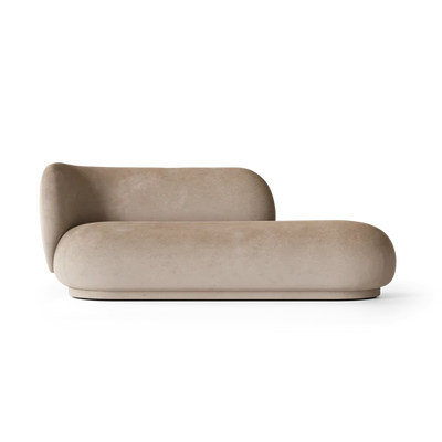 Canapé Rico Divan L Faded Velvet de Trine Andersen - Ferm Living-Sable-The Woods Gallery