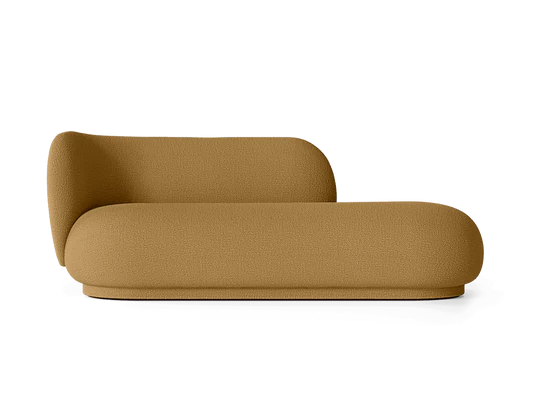 Canapé Rico Divan L Wool Boucle de Trine Andersen - Ferm Living-Marron /Jaune-The Woods Gallery