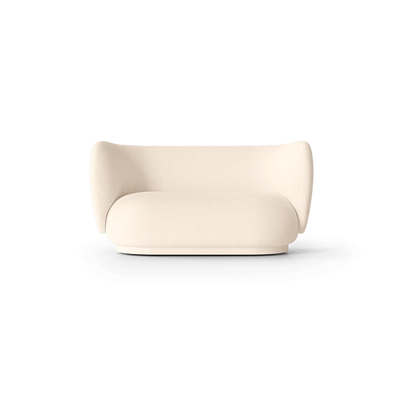 Canapé Rico Sofa 2 - Wool Boucle de Trine Andersen - Ferm Living-Blanc cassé-The Woods Gallery