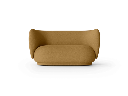 Canapé Rico Sofa 2 - Wool Boucle de Trine Andersen - Ferm Living-Marron/Jaune-The Woods Gallery