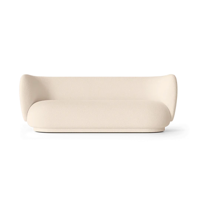 Canapé Rico Sofa 3 - Wool Boucle de Trine Andersen - Ferm Living-Blanc cassé-The Woods Gallery