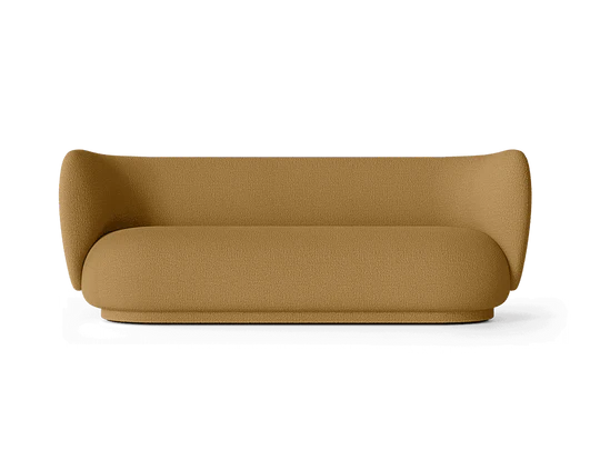 Canapé Rico Sofa 3 - Wool Boucle de Trine Andersen - Ferm Living-Marron/Jaune-The Woods Gallery