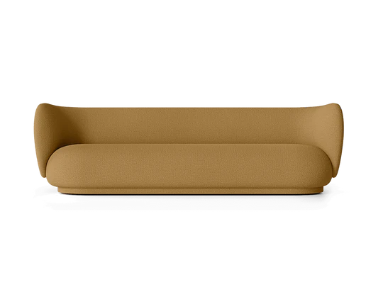 Canapé Rico Sofa 4 - Wool Boucle de Trine Andersen - Ferm Living-Marron/Jaune-The Woods Gallery
