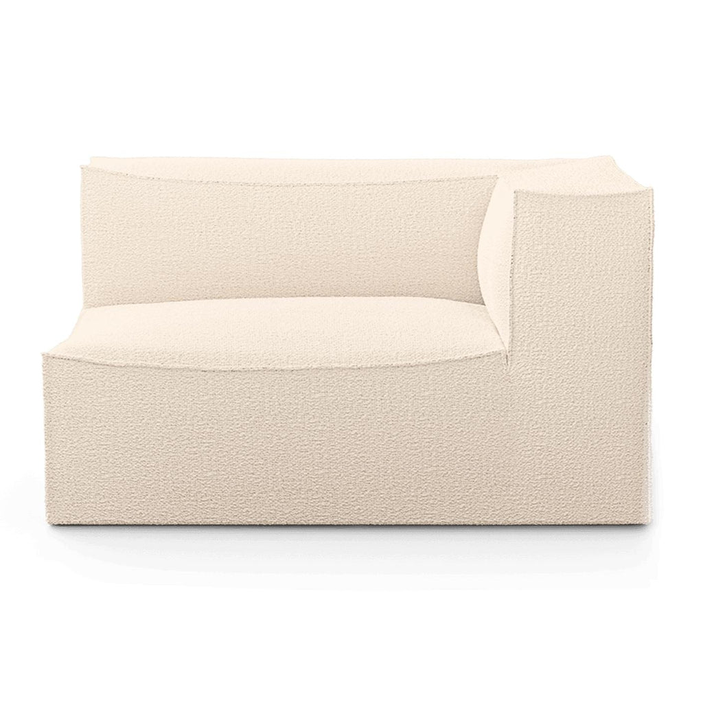 Canapé d'angle droit Catena avec accoudoir / Large - Ferm Living-Blanc-Wool Boucle-The Woods Gallery