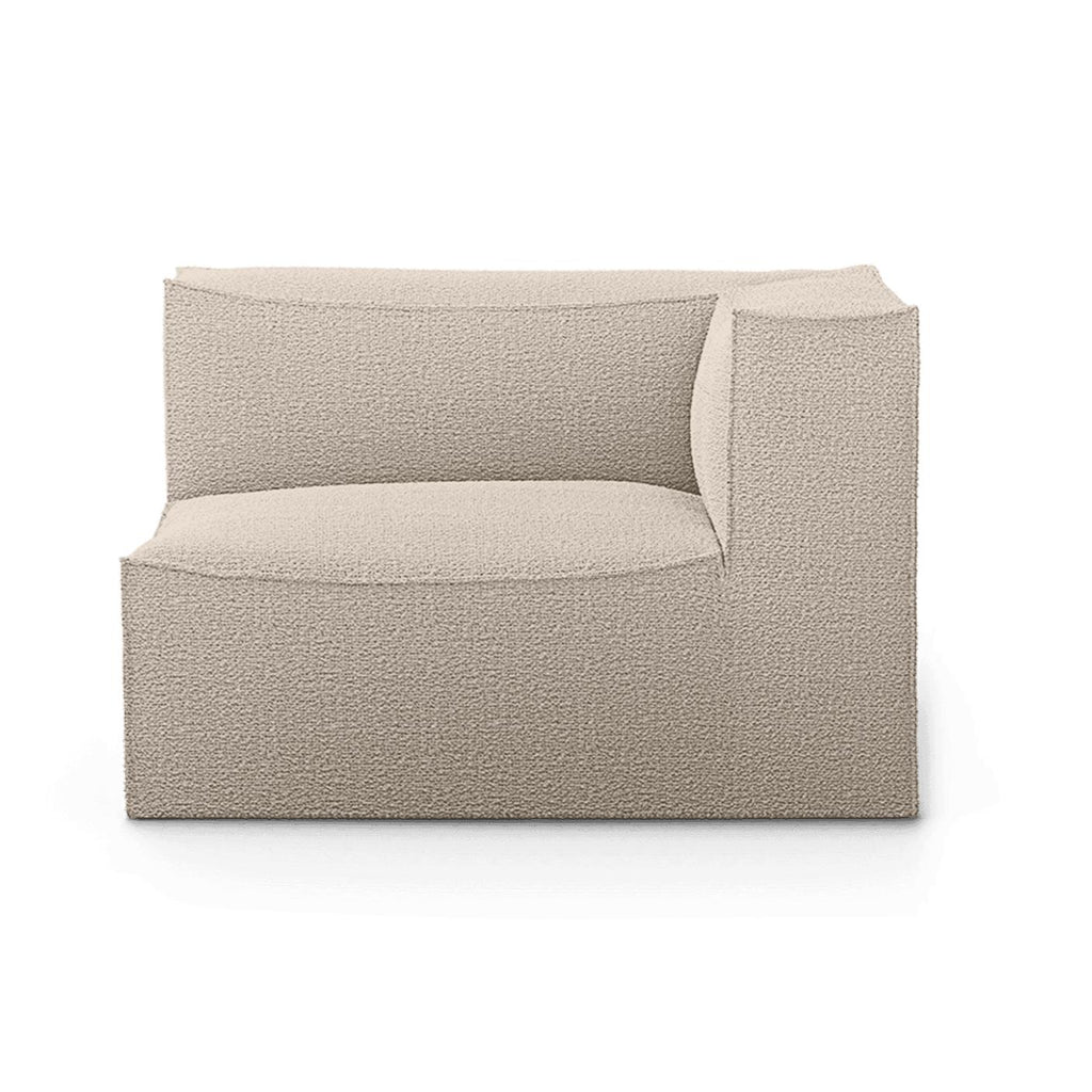 Canapé d'angle droit Catena avec accoudoir / Small - Ferm Living-Beige-Wool Boucle-The Woods Gallery