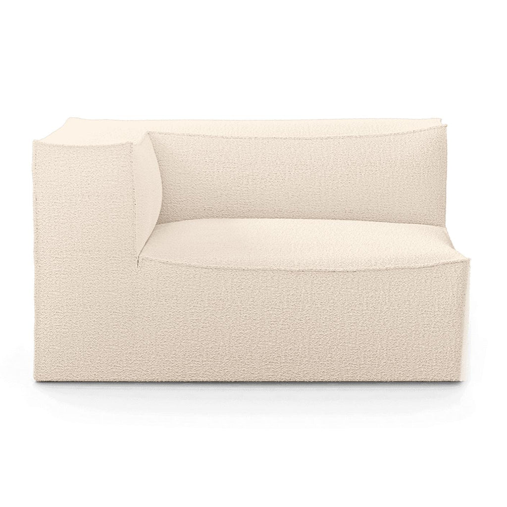Canapé d'angle gauche Catena avec accoudoir / Large - Ferm Living-Blanc-Wool Boucle-The Woods Gallery