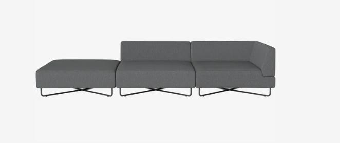 Canapé d'extérieur Orlando 3 unités avec extrémité ouverte gauche - Bolia-Terra - Sable-The Woods Gallery