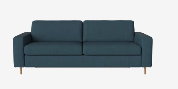 Canapé-lit Scandinavia 3 places - Bolia-Bleu roi-Chêne teinté noir huilé-The Woods Gallery