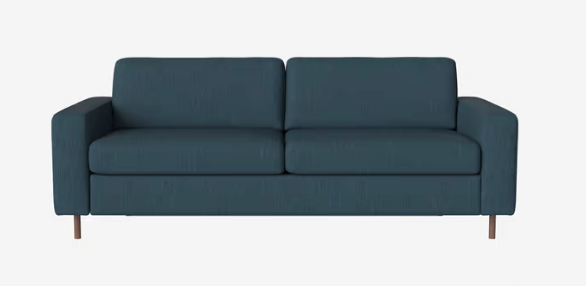 Canapé-lit Scandinavia 3 places - Bolia-Bleu roi-Chêne teinté noir huilé-The Woods Gallery
