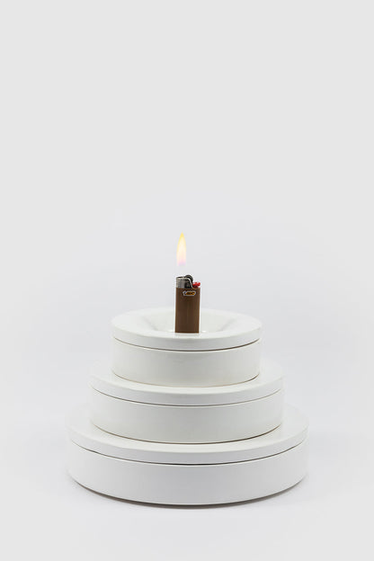 Cendrier Barbados par Angelo Mangiarotti - Danese Milano-Blanc M-The Woods Gallery