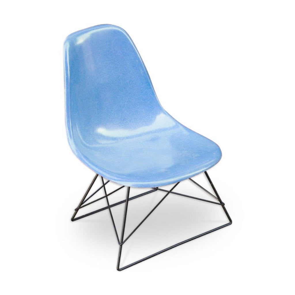 Chaise DSW Baby Blue de Charles & Ray Eames - Herman Miller - Vintage-Baby blue-Piètement Low Rod Base Noir-The Woods Gallery