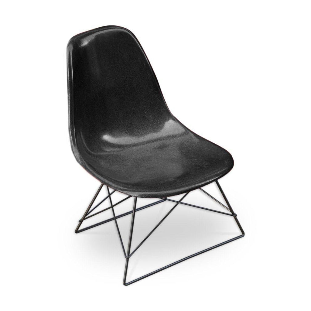 Chaise DSW Black de Charles & Ray Eames - Herman Miller - Vintage-DSW - Piètement Base Dowel Noyer-The Woods Gallery