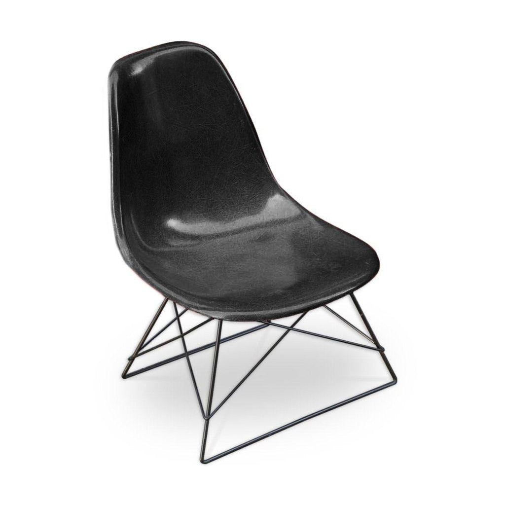 Chaise DSW Black de Charles & Ray Eames - Herman Miller - Vintage-Piètement Low Rod Base Noir-The Woods Gallery