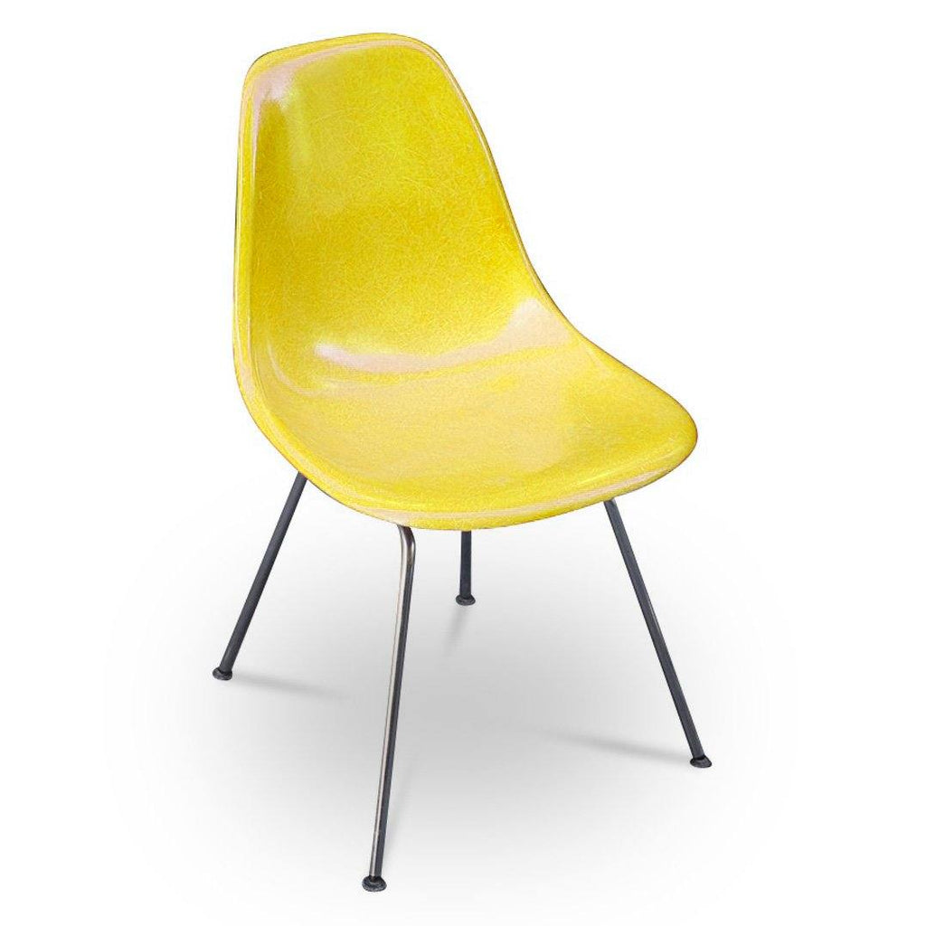 Chaise DSW Bright Yellow de Charles & Ray Eames - Herman Miller - Vintage-DSX - Piètement Base H-The Woods Gallery