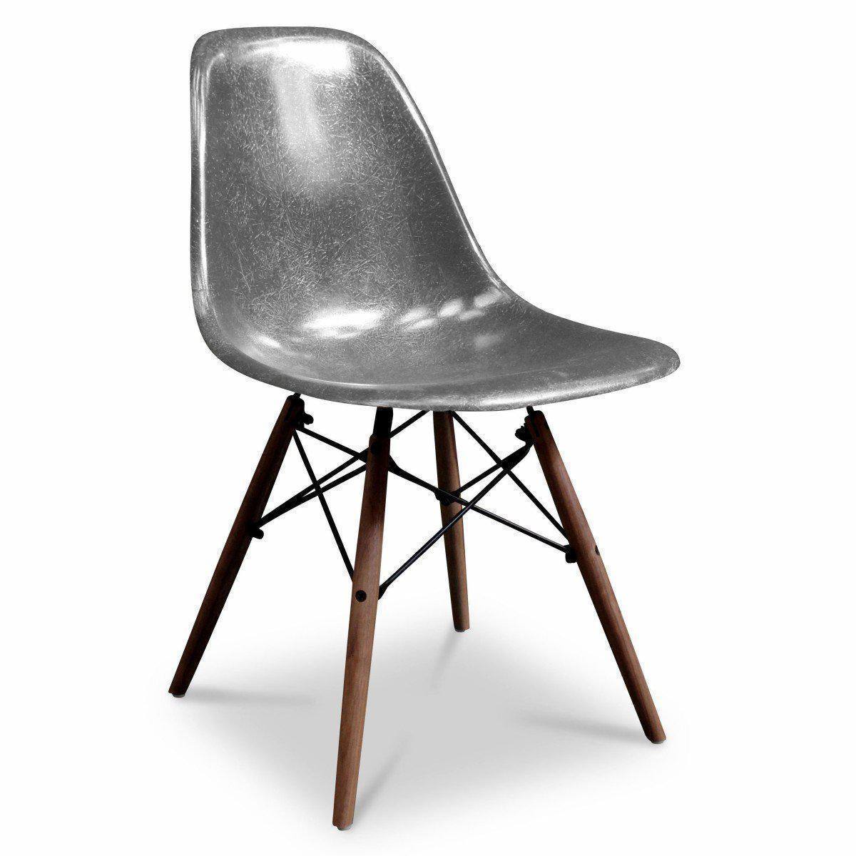 Chaise DSW Elephant Grey de Charles &amp; Ray Eames - Herman Miller - Vintage-DSW - Piètement Base Dowel Noyer-The Woods Gallery