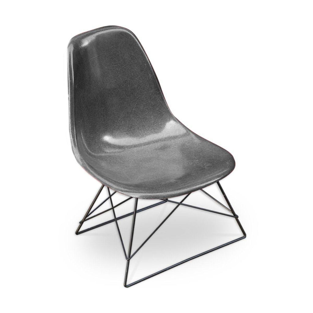 Chaise DSW Elephant Grey de Charles & Ray Eames - Herman Miller - Vintage-Piètement Low Rod Base Noir-The Woods Gallery