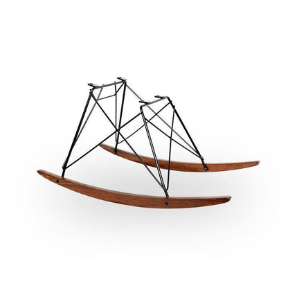 Chaise DSW Forest Green de Charles &amp; Ray Eames - Herman Miller - Vintage-piètement Rocking chair noir et noyer seul-The Woods Gallery