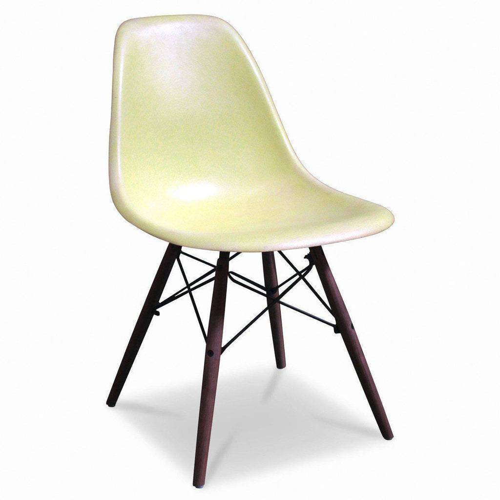 Chaise DSW Lemon Yellow de Charles & Ray Eames - Herman Miller - Vintage-DSW - Piètement Base Dowel Noyer-The Woods Gallery