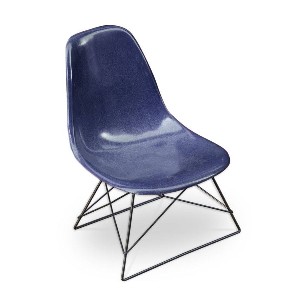 Chaise DSW Navy Blue de Charles & Ray Eames - Herman Miller - Vintage-Piètement Low Rod Base Noir-The Woods Gallery