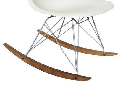 Chaise DSW Ochre Light de Charles &amp; Ray Eames - Herman Miller - Vintage-RAR - Piètement Rocking chair Chromé/Noyer-The Woods Gallery