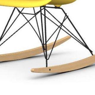 Chaise DSW Ochre Light de Charles &amp; Ray Eames - Herman Miller - Vintage-RAR - Piètement Rocking chair Noir/Chêne-The Woods Gallery