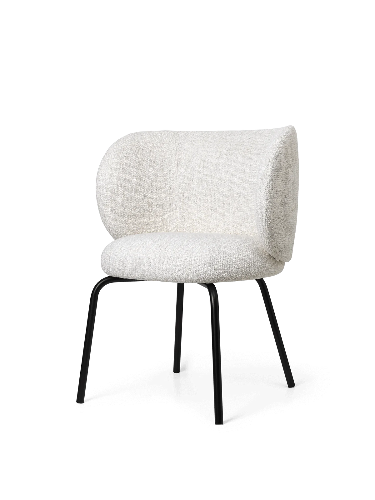 Chaise Rico Blanc cassé Bouclé - Ferm Living-Structure Noir-The Woods Gallery
