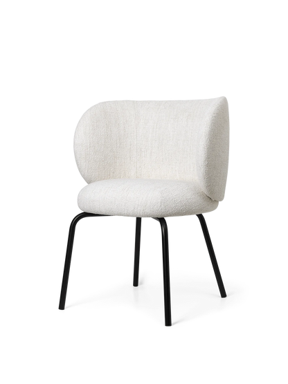 Chaise Rico Blanc cassé Bouclé - Ferm Living-Structure Noir-The Woods Gallery