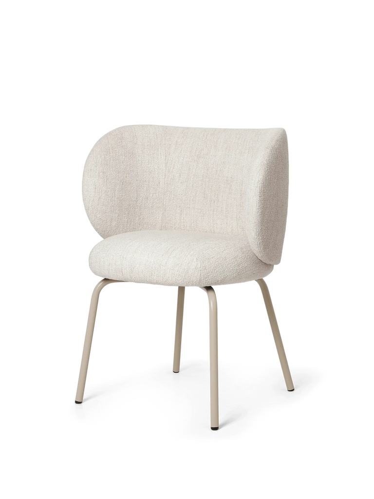 Chaise Rico Blanc cassé Bouclé - Ferm Living-Structure Noir-The Woods Gallery
