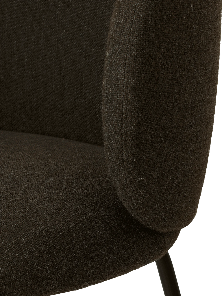 Chaise Rico Dark Grey Brown - Ferm Living-Structure Noir-The Woods Gallery