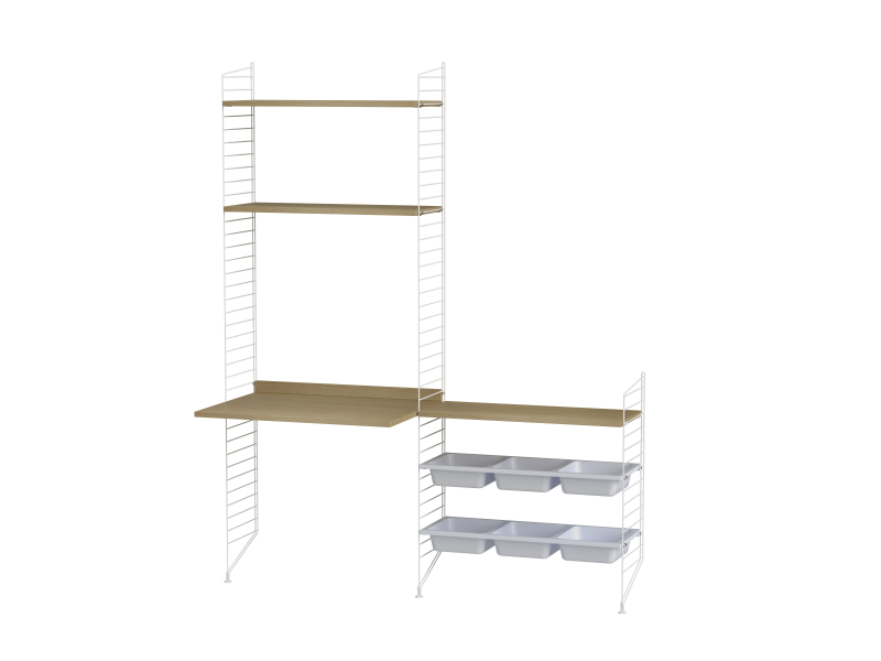 Ensemble Chambre d’enfant E - String Furniture-Blanc - Chêne-The Woods Gallery