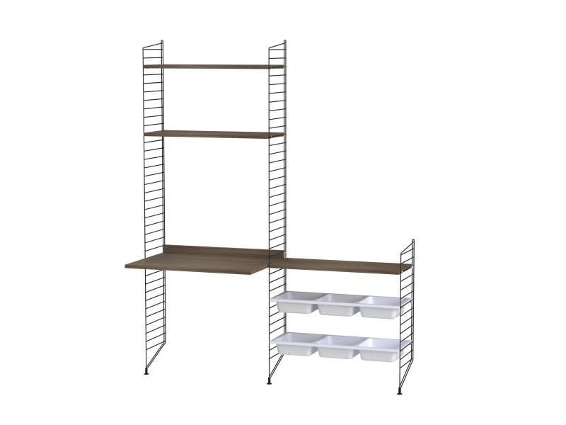 Ensemble Chambre d’enfant E - String Furniture-Noir - Noyer-The Woods Gallery