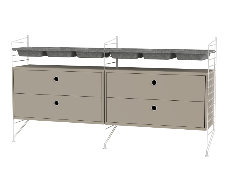 Ensemble de Chambre G - String Furniture-Beige - Blanc-The Woods Gallery