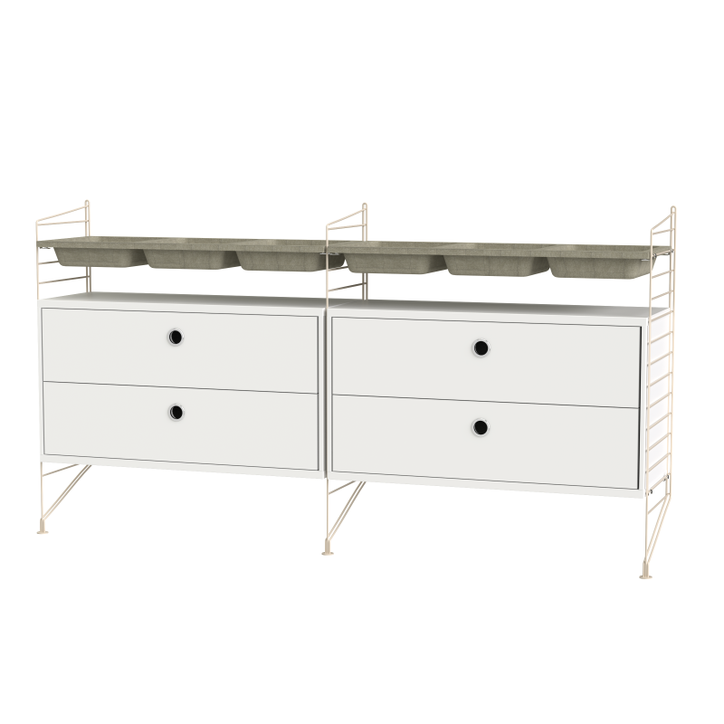 Ensemble de Chambre G - String Furniture-Blanc - Beige-The Woods Gallery