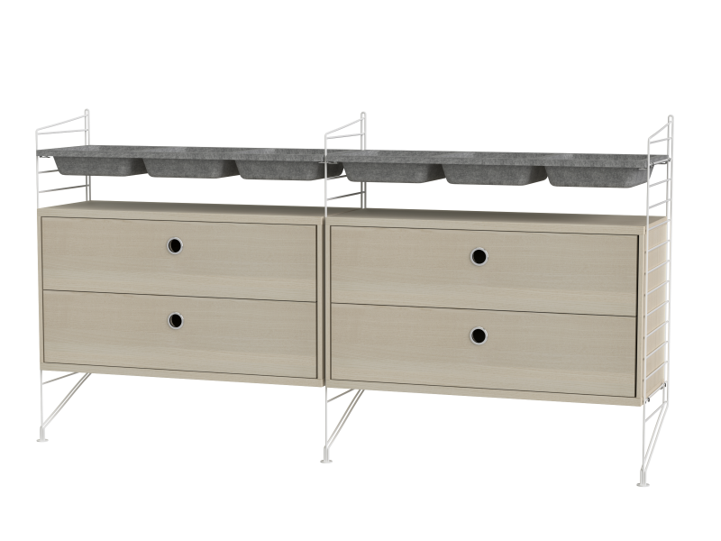 Ensemble de Chambre G - String Furniture-Blanc - Chêne-The Woods Gallery